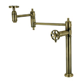 Belknap Two-Handle 1-Hole Deck Mount Pot Filler Faucet