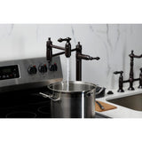 Restoration Two-Handle 1-Hole Deck Mount Pot Filler Faucet