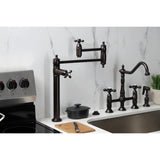 Restoration Two-Handle 1-Hole Deck Mount Pot Filler Faucet