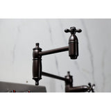 Restoration Two-Handle 1-Hole Deck Mount Pot Filler Faucet
