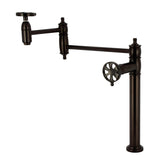 Belknap Two-Handle 1-Hole Deck Mount Pot Filler Faucet