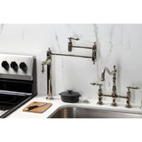 Restoration Two-Handle 1-Hole Deck Mount Pot Filler Faucet