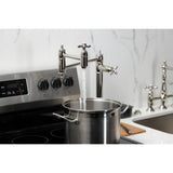 Restoration Two-Handle 1-Hole Deck Mount Pot Filler Faucet