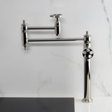 Wendell Two-Handle 1-Hole Deck Mount Pot Filler Faucet with Knurled Handle