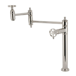 Wendell Two-Handle 1-Hole Deck Mount Pot Filler Faucet with Knurled Handle