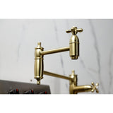 Restoration Two-Handle 1-Hole Deck Mount Pot Filler Faucet