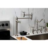Restoration Two-Handle 1-Hole Deck Mount Pot Filler Faucet