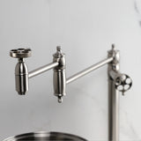 Wendell Two-Handle 1-Hole Deck Mount Pot Filler Faucet with Knurled Handle