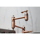 Restoration Two-Handle 1-Hole Deck Mount Pot Filler Faucet