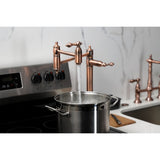 Restoration Two-Handle 1-Hole Deck Mount Pot Filler Faucet