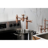 Restoration Two-Handle 1-Hole Deck Mount Pot Filler Faucet