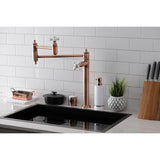 Restoration Two-Handle 1-Hole Deck Mount Pot Filler Faucet