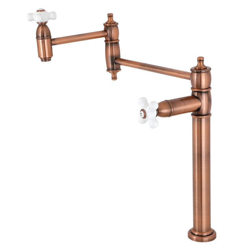 Restoration Two-Handle 1-Hole Deck Mount Pot Filler Faucet
