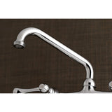 Kingston Double-Handle 2-Hole Wall Mount Laundry Faucet