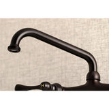 Kingston Double-Handle 2-Hole Wall Mount Laundry Faucet