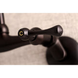 Kingston Double-Handle 2-Hole Wall Mount Laundry Faucet