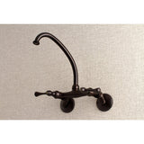 Kingston Double-Handle 2-Hole Wall Mount Laundry Faucet