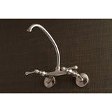 Kingston Double-Handle 2-Hole Wall Mount Laundry Faucet