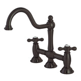 Restoration Two-Handle 3-Hole Deck Mount Bridge Kitchen Faucet