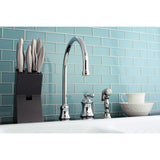 Restoration Single-Handle 3-Hole Widespread Kitchen Faucet with Brass Sprayer
