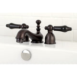 Duchess Two-Handle 3-Hole Deck Mount Mini-Widespread Bathroom Faucet with Brass Pop-Up