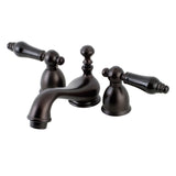 Duchess Two-Handle 3-Hole Deck Mount Mini-Widespread Bathroom Faucet with Brass Pop-Up