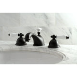 Restoration Two-Handle 3-Hole Deck Mount Widespread Bathroom Faucet with Brass Pop-Up