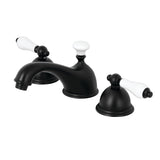 Restoration Two-Handle 3-Hole Deck Mount Widespread Bathroom Faucet with Brass Pop-Up