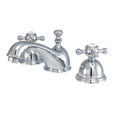 Vintage Two-Handle 3-Hole Deck Mount Widespread Bathroom Faucet with Brass Pop-Up