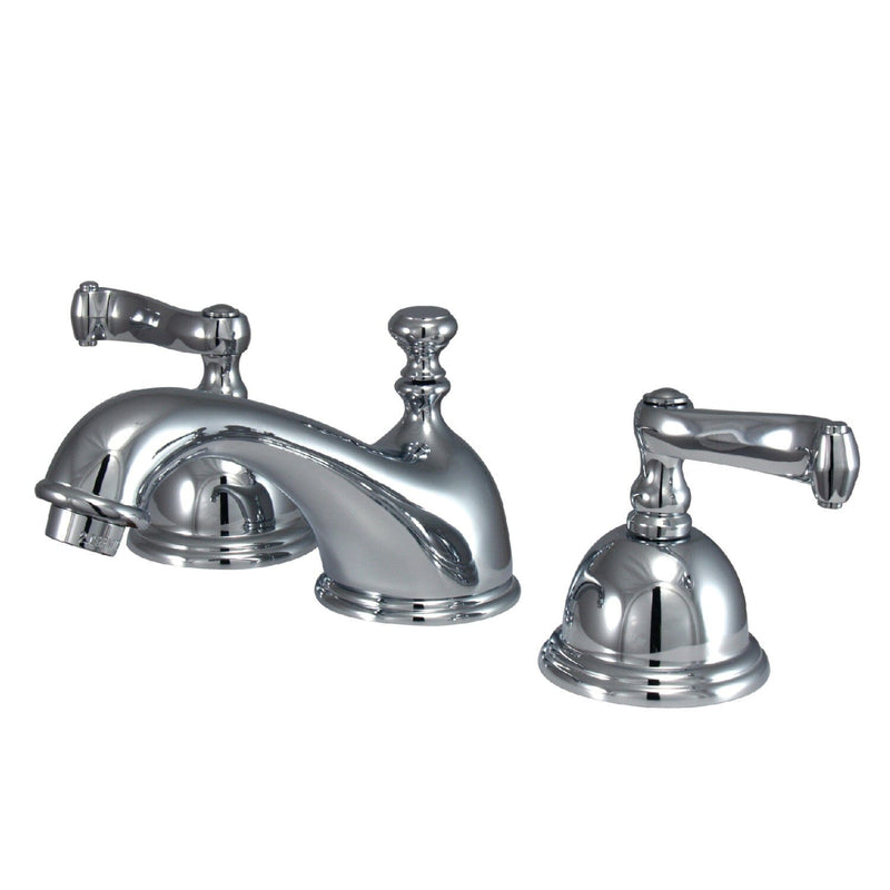 Royale Two-Handle 3-Hole Deck Mount Widespread Bathroom Faucet with Brass Pop-Up