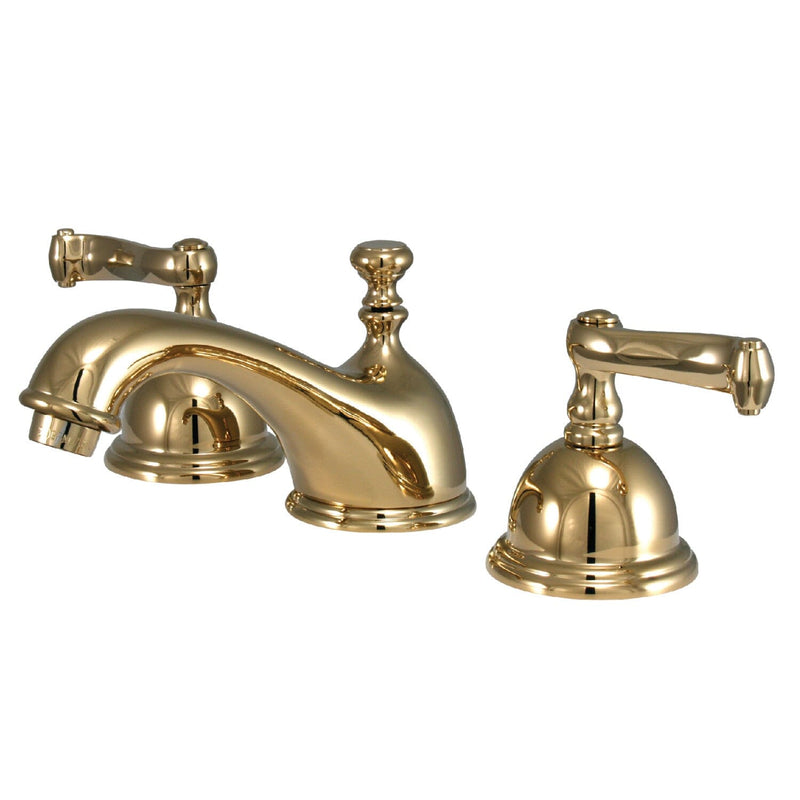 Royale Two-Handle 3-Hole Deck Mount Widespread Bathroom Faucet with Brass Pop-Up