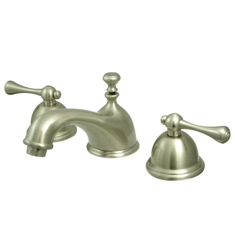 Vintage Two-Handle 3-Hole Deck Mount Widespread Bathroom Faucet with Brass Pop-Up