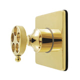 Wendell Single-Handle Six-Way Diverter Valve with Knurled Handle and Square Trim Kit