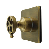 Wendell Single-Handle Six-Way Diverter Valve with Knurled Handle and Square Trim Kit