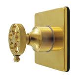 Wendell Single-Handle Six-Way Diverter Valve with Knurled Handle and Square Trim Kit