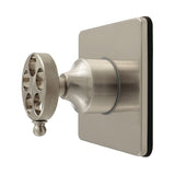 Wendell Single-Handle Six-Way Diverter Valve with Knurled Handle and Square Trim Kit
