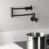 Webb Two-Handle 1-Hole Wall Mount Pot Filler with Knurled Handle