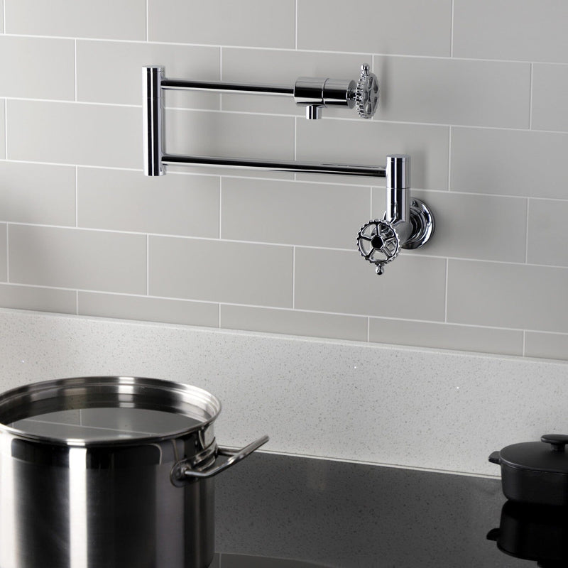 Fuller Two-Handle 1-Hole Wall Mount Pot Filler Faucet