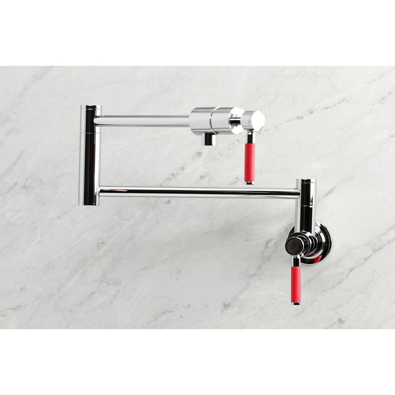Kaiser Two-Handle 1-Hole Wall Mount Pot Filler Faucet