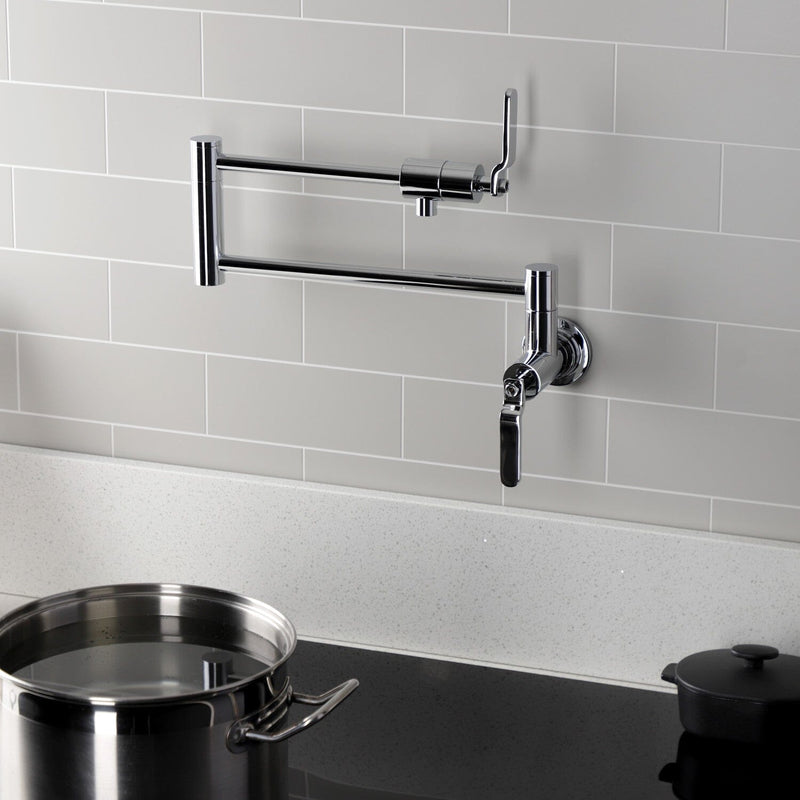 Whitaker Two-Handle 1-Hole Wall Mount Pot Filler Faucet