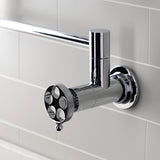 Webb Two-Handle 1-Hole Wall Mount Pot Filler with Knurled Handle