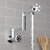 Webb Two-Handle 1-Hole Wall Mount Pot Filler with Knurled Handle