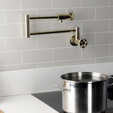 Webb Two-Handle 1-Hole Wall Mount Pot Filler with Knurled Handle