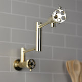 Webb Two-Handle 1-Hole Wall Mount Pot Filler with Knurled Handle