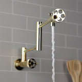 Webb Two-Handle 1-Hole Wall Mount Pot Filler with Knurled Handle