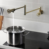 Webb Two-Handle 1-Hole Wall Mount Pot Filler with Knurled Handle