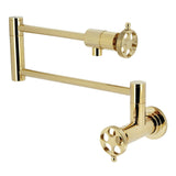 Webb Two-Handle 1-Hole Wall Mount Pot Filler with Knurled Handle