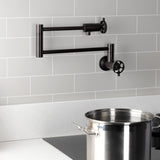 Webb Two-Handle 1-Hole Wall Mount Pot Filler with Knurled Handle