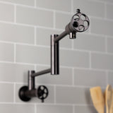 Webb Two-Handle 1-Hole Wall Mount Pot Filler with Knurled Handle