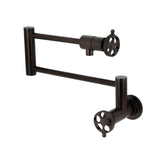 Webb Two-Handle 1-Hole Wall Mount Pot Filler with Knurled Handle